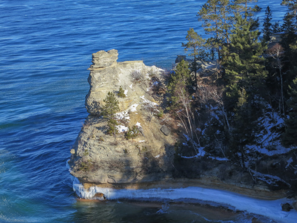 Pictured Rocks in winter, Miner’s Castle