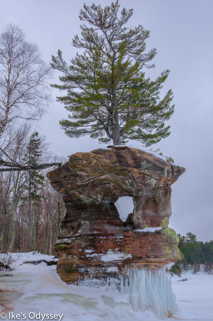 Chapel Rock in winter, Pictured Rocks National Lakeshore